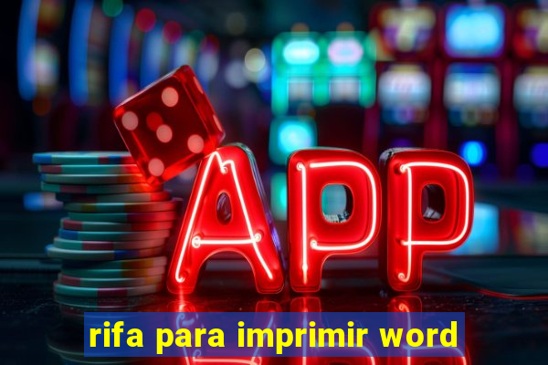 rifa para imprimir word