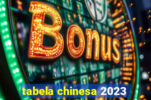 tabela chinesa 2023