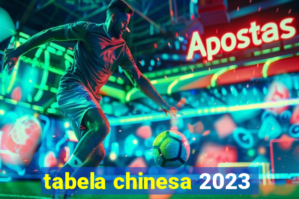 tabela chinesa 2023